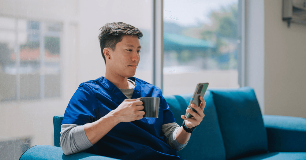 Doctor speaking with recruiter