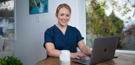 Doctor on computer